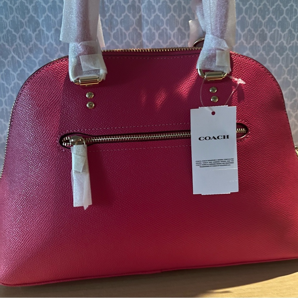 Coach Pink Katy Satchel with Signature Canvas Logo Strap 💕 - Picture 15 of 16